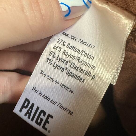 Paige Brooklyn Jeans Double Button Waistband Flare High Waisted Orange Size 33 - Picture 9 of 11